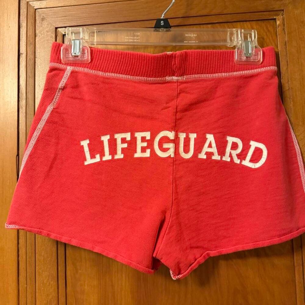 Vintage red lifeguard shorts